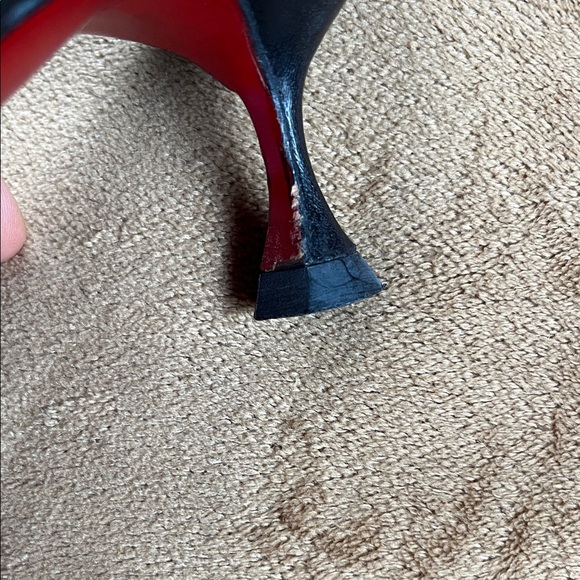 Christian Louboutin Black Leather Kitten Heels - Picture 12 of 13